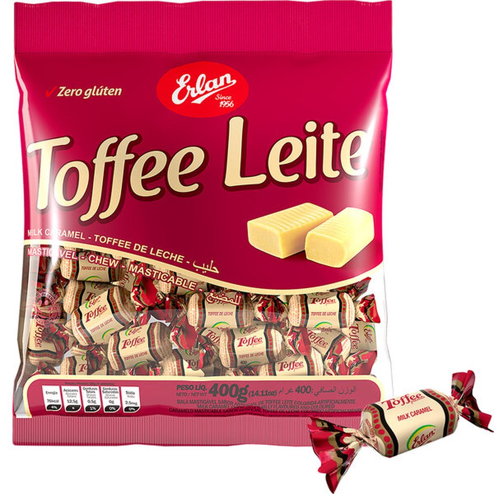 Bala Mastigavel Toffee Milk Caixa com 28 Unidades de 400G