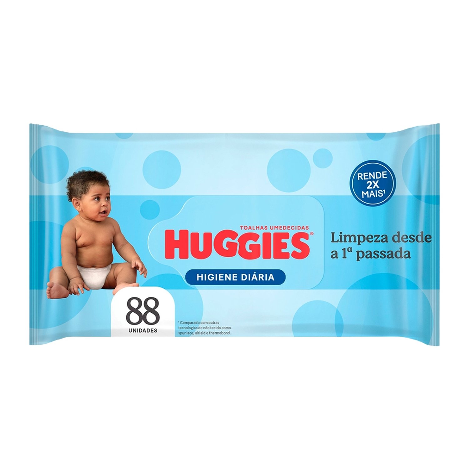 Lenços Umedecidos Huggies Higiene Diária - Pacote com 88 Unidades