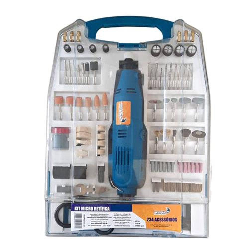 Kit Micro Retífica com 234 Acessórios 220V | Martins Atacado