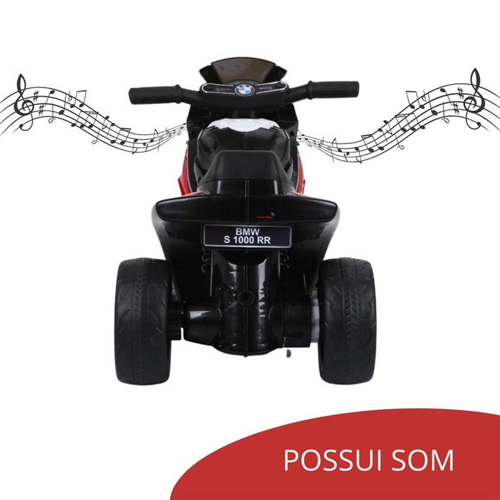 Mini Moto Elétrica 6V BMW S1000 RR Licenciado Vermelho