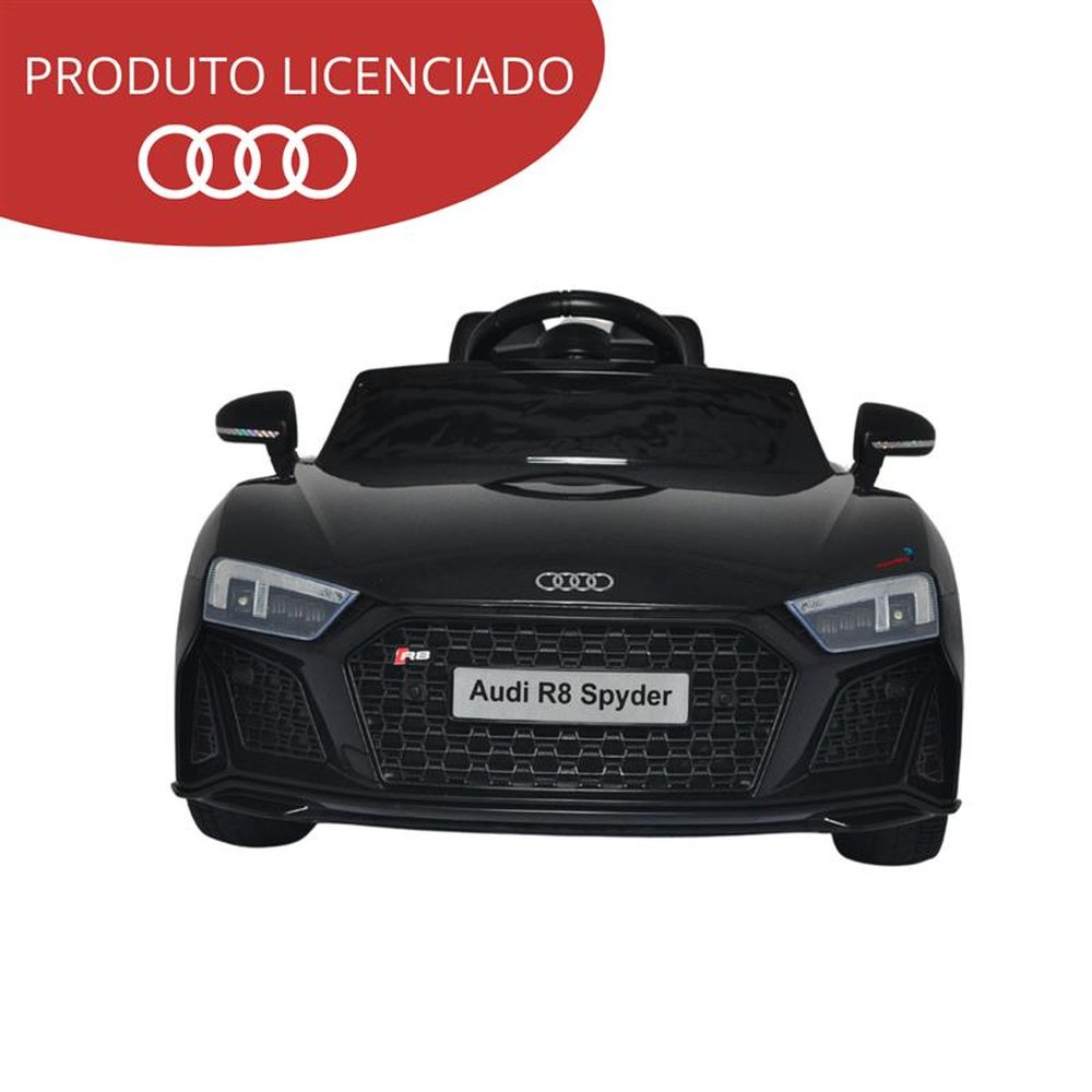 Mini Carro Elétrico 12V Audi R8 Spyder Licenciado Preto