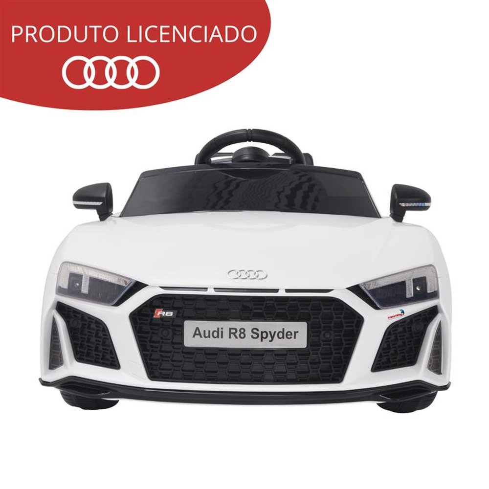 Mini Carro Elétrico 12V Audi R8 Spyder Licenciado Branco