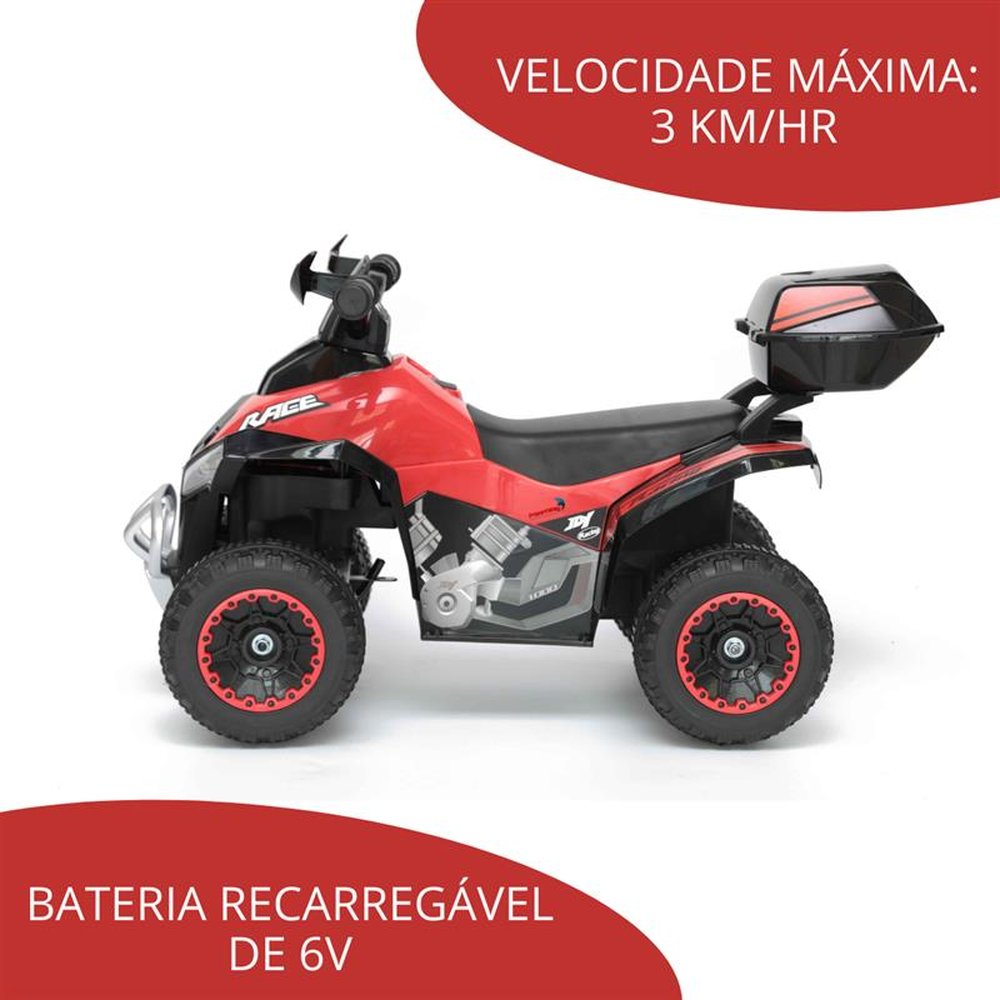 Mini Quadriciclo Elétrico Infantil Vermelho