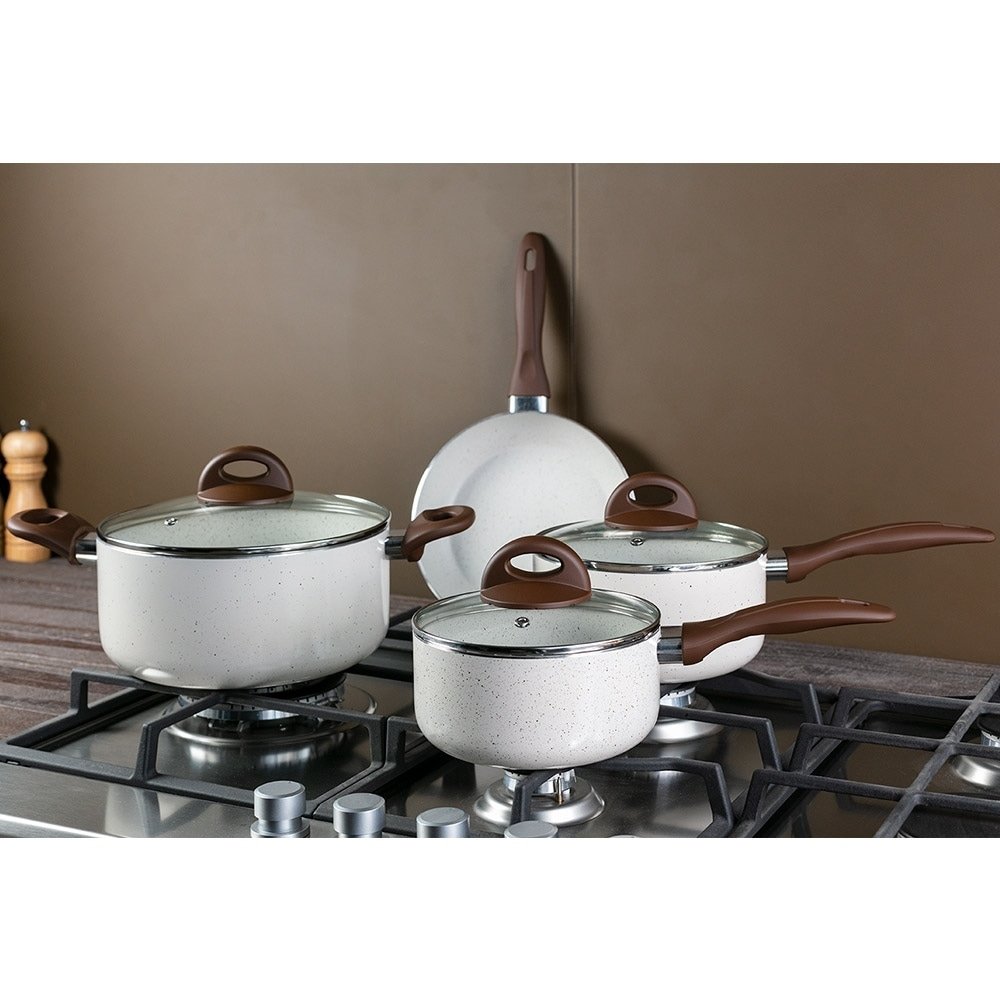 Jogo de Panela Brinox Ceramic Life Smart Plus Vanilla 4 Peças