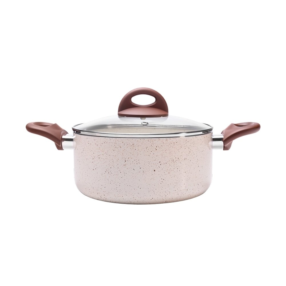 Jogo de Panela Brinox Ceramic Life Granada Indução Vanilla 5 Peças