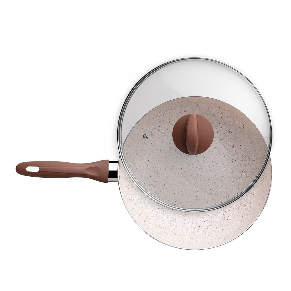 Panela Brinox Wok com Tampa 3,4L Ceramic Life Smart Plus Vanilla 4791/157