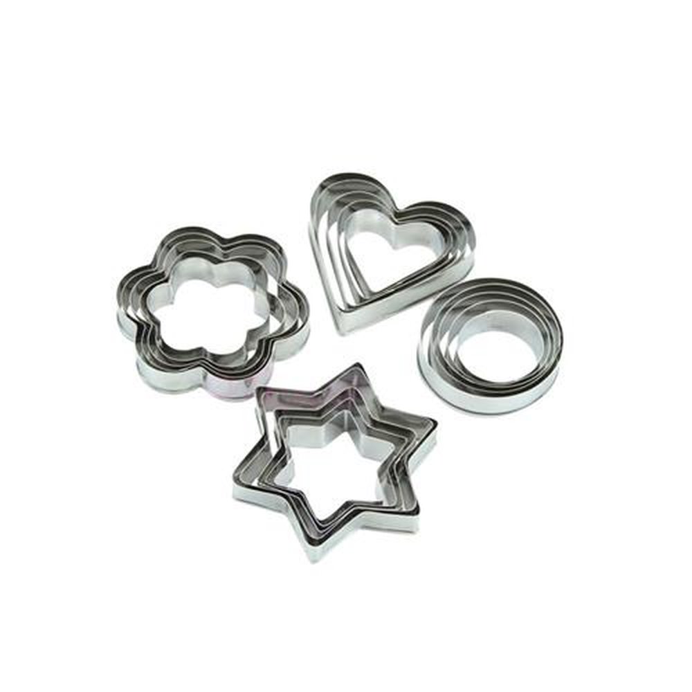 Cortador De Biscoito Com 12 Peças Inox Keita