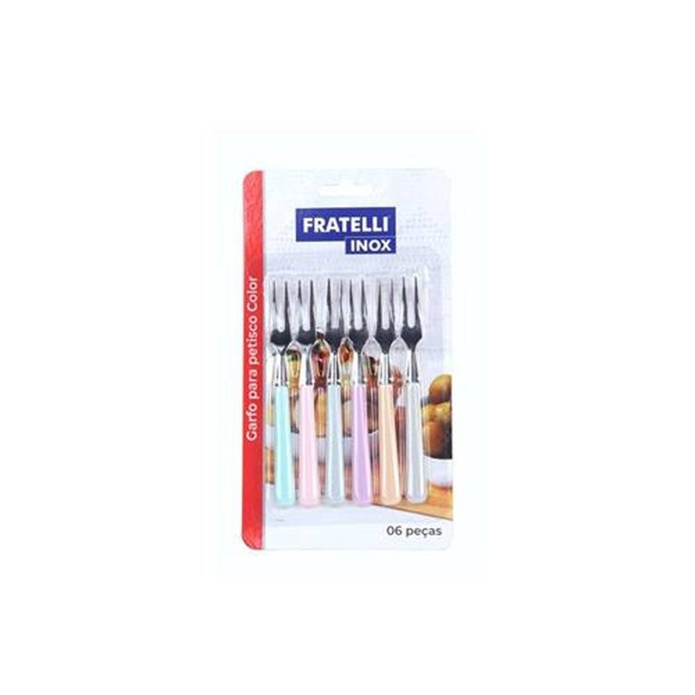 Garfo para Petisco Color com 6 Peças Fratelli
