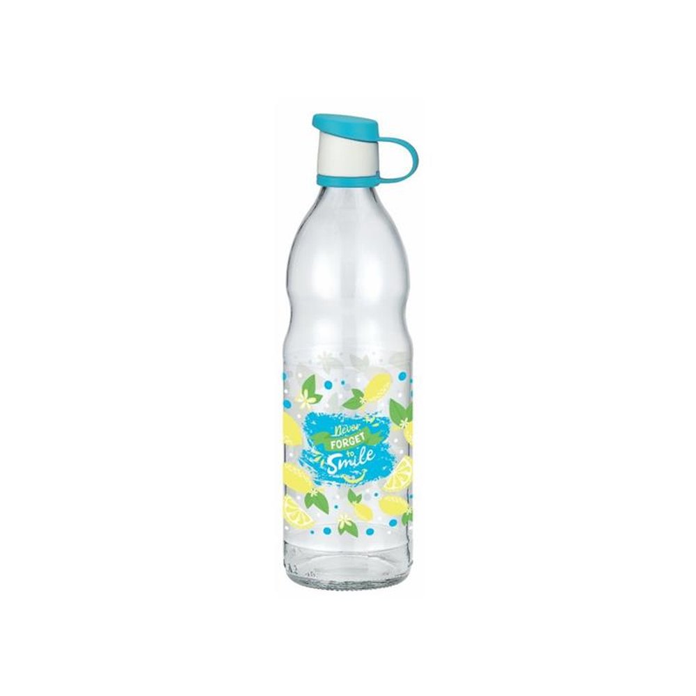 Garrafa de Vidro com Tampa 1L Decorada Fratelli