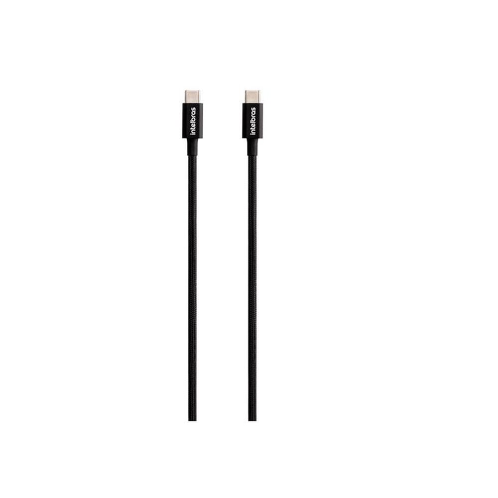 Cabo USB-C USB-C 1,5m Nylon Preto Intelbras EUCC 15NP