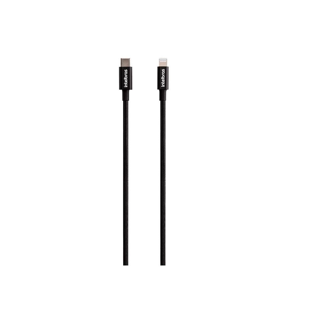 Cabo USB-C Lightning 1,5m Nylon Preto Intelbras EUCL 15NP