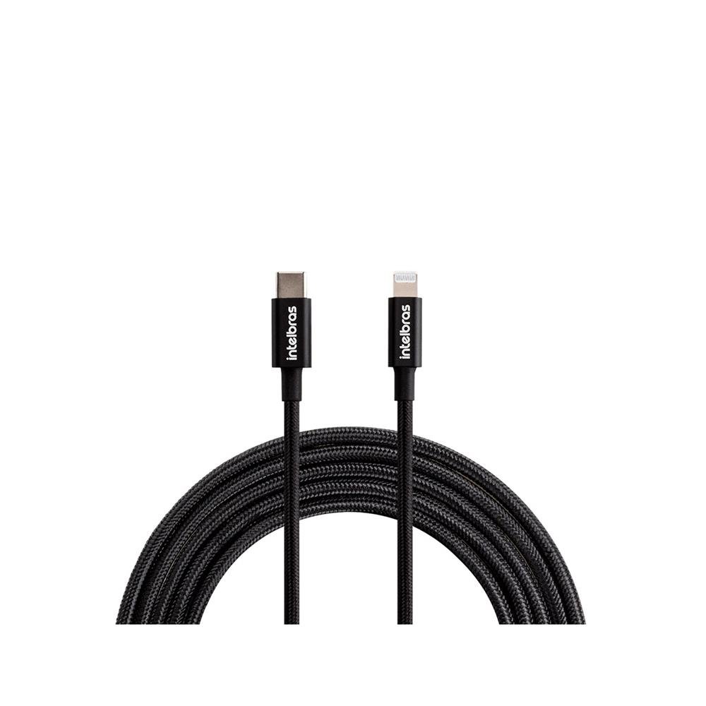 Cabo USB-C Lightning 1,5m Nylon Preto Intelbras EUCL 15NP