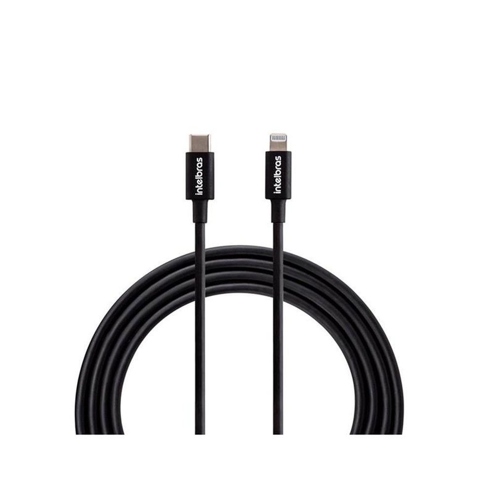 Cabo USB-C Lightning 1,2m PVC Preto Intelbras EUCL 12PP
