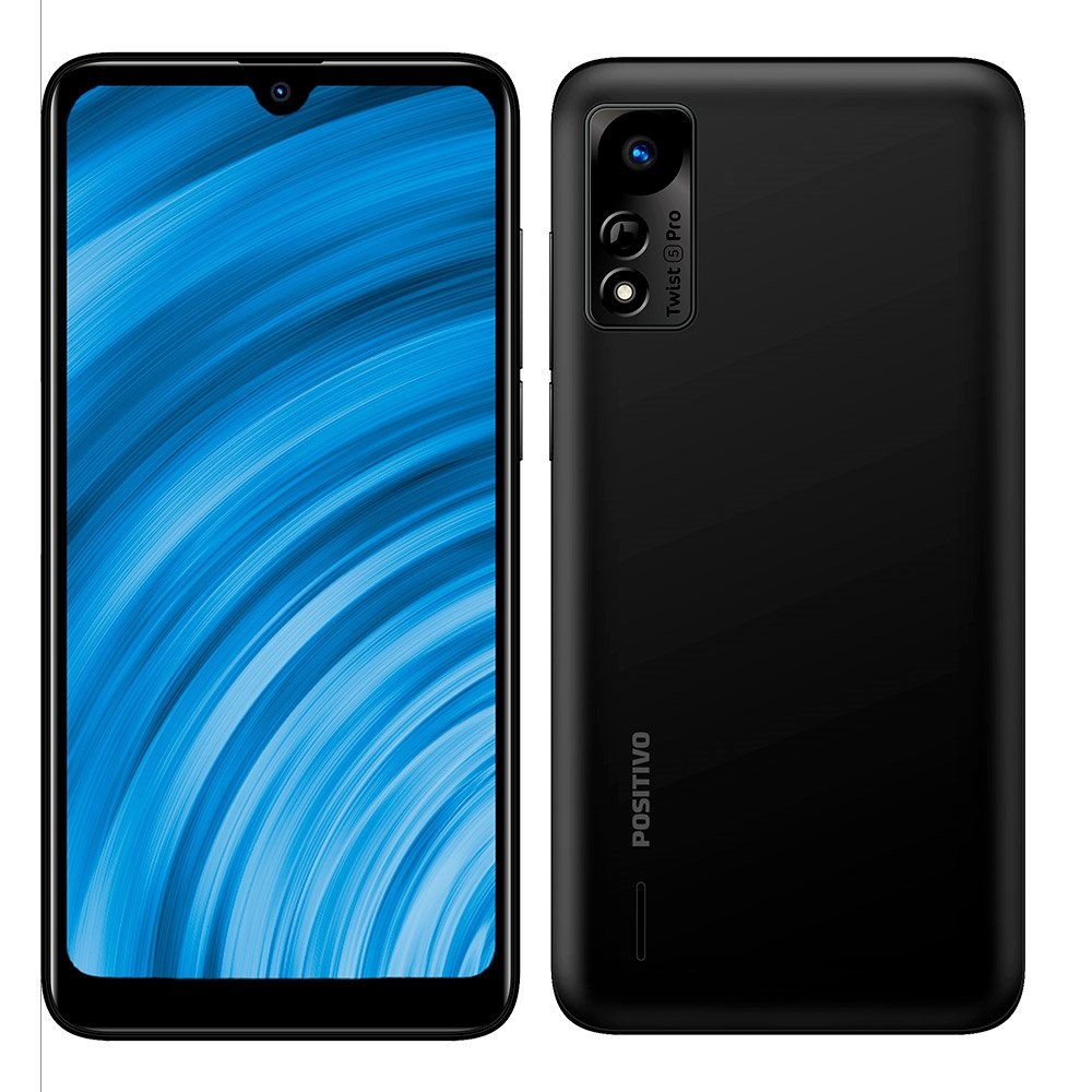 Smartphone Positivo Twist 5 Pro S640, Preto, Tela 6.26¿, 4G+Wi-Fi, Câm.Traseira 8MP, Câm.Frontal 8MP, 2GB RAM, 64GB