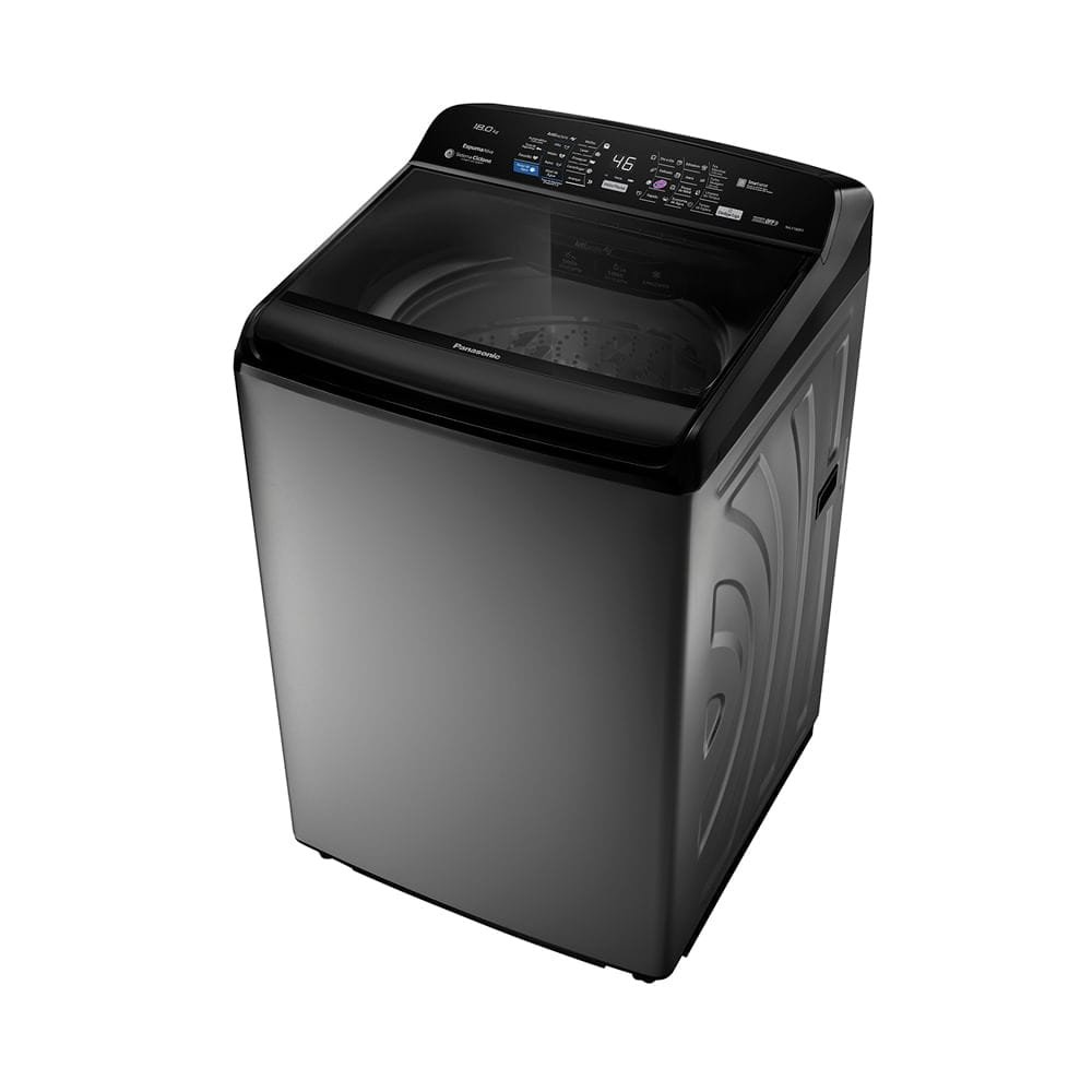Máquina de Lavar Roupas 18Kg Panasonic NA-F180P7T Smartsense - Painel Digital, Cesto Inox,Titanium, 110V
