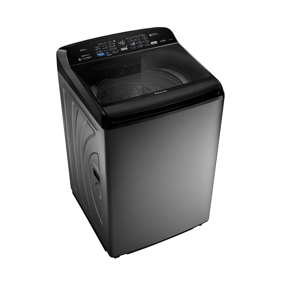 Máquina de Lavar Roupas 18Kg Panasonic NA-F180P7T Smartsense - Painel Digital, Cesto Inox,Titanium, 110V