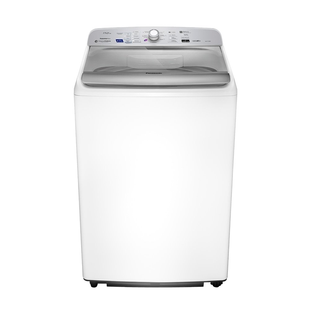Máquina de Lavar Roupas 17Kg Panasonic NA-F170B7W Smartsense - Painel LED, Cesto Inox, Branco 110V