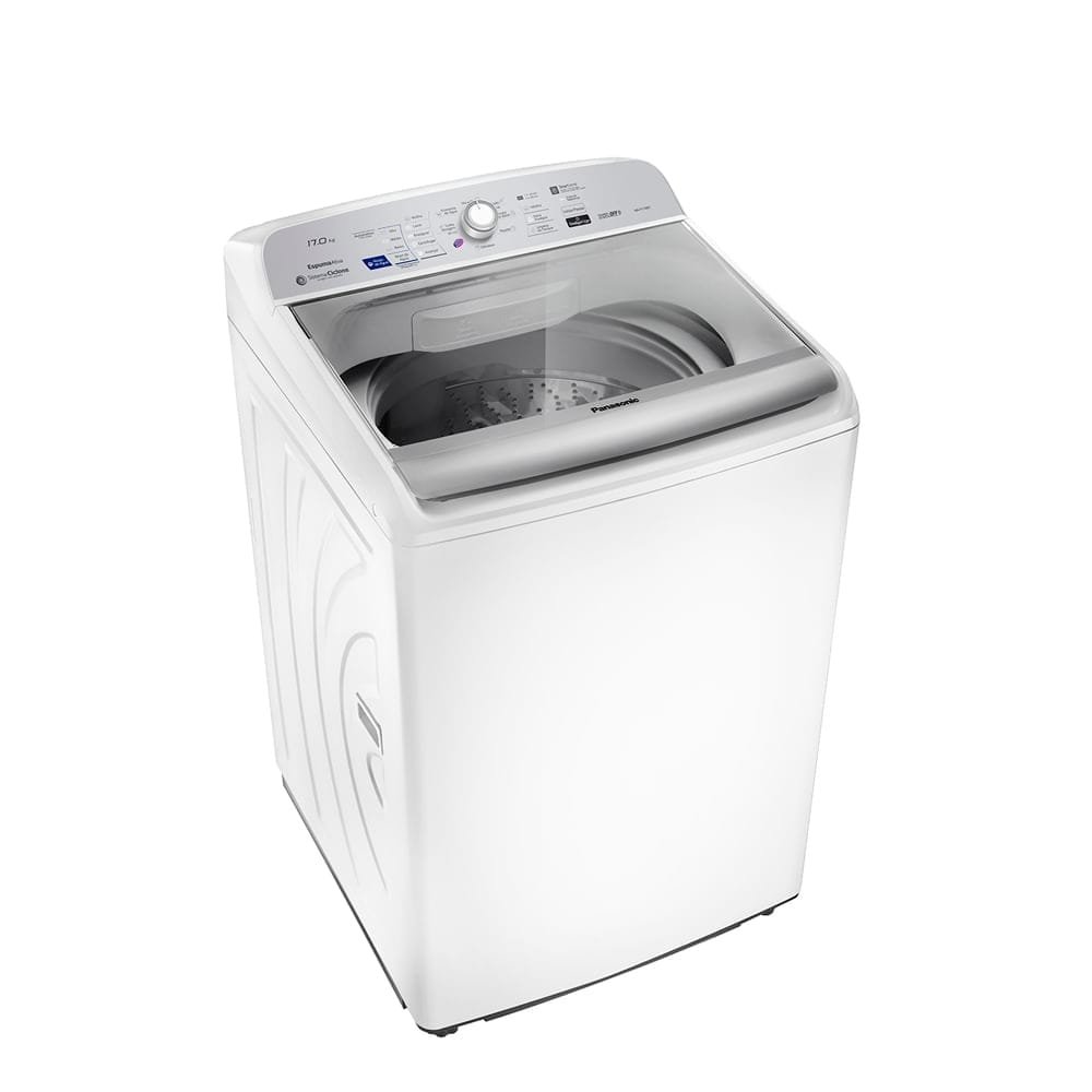 Máquina de Lavar Roupas 17Kg Panasonic NA-F170B7W Smartsense - Painel LED, Cesto Inox, Branco 110V