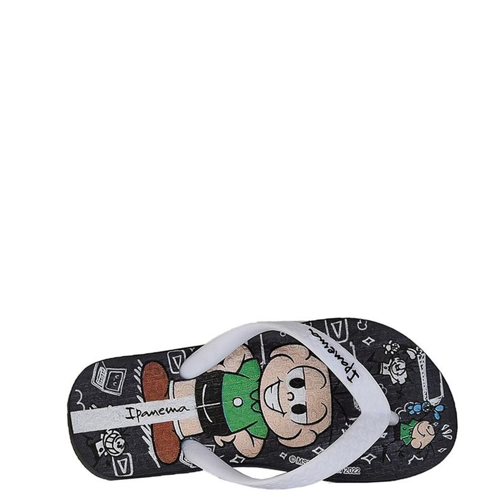 Chinelo Infantil Turma Da Monica Preto - Branco - Grade com 12 pares