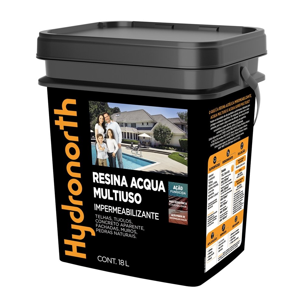 Resina Acqua Multiuso Hydronorth Concreto Balde 18 Litros