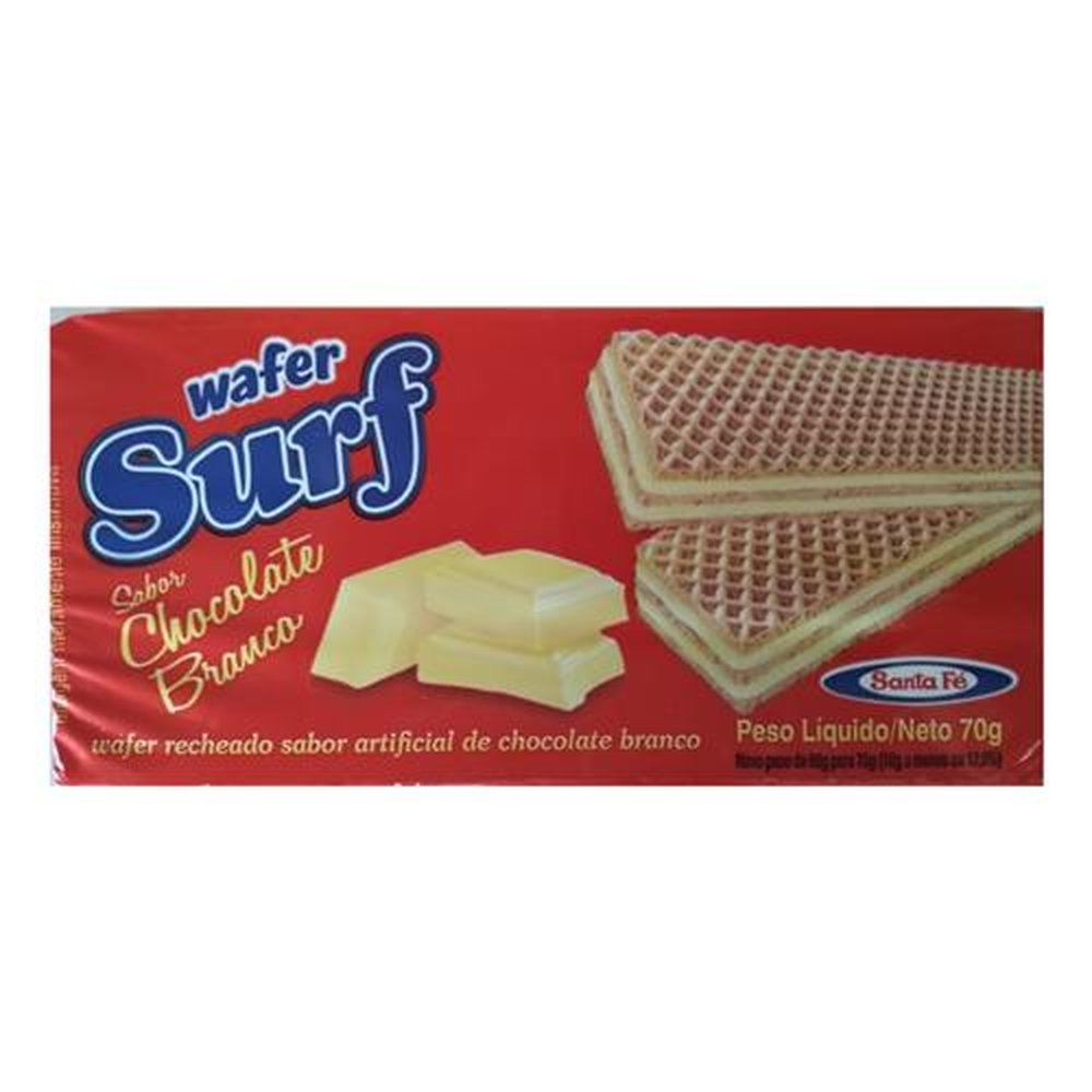 Caixa De Biscoito Wafer Surf Sabor Chocolate Ao Leite / Branco Com 50 Unidades De 70g