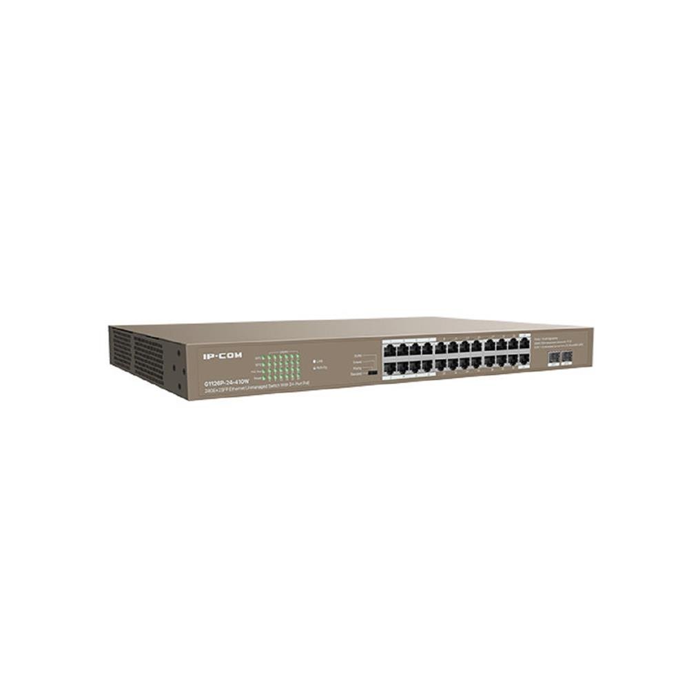 Switch Gerenciável 24 portas IP-Com. L2. 24 portas Gigabit POE e 2 portas SFP. G1126P-24-410W