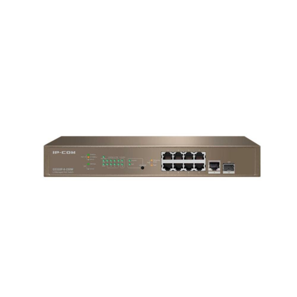 Switch Gerenciável 8 Portas IP-COM, L3+, 8 Portas POE Gigabit e 1 porta SFP, G5310P-8-150W