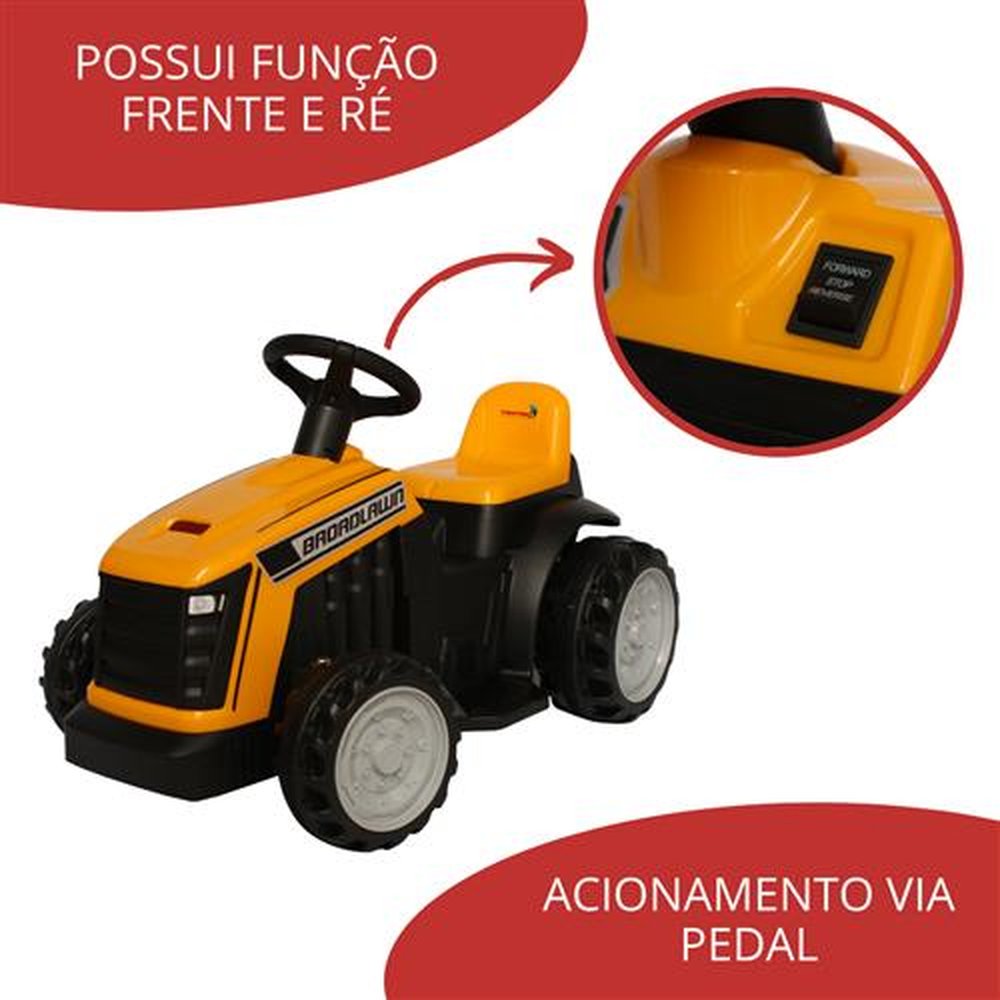 Mini Trator Elétrico Amarelo