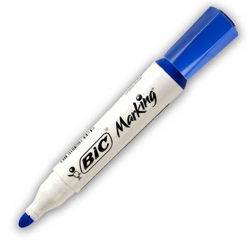 Pincel Marcador de Quadro Branco Bic Marking Azul Caixa Com 12 Unidades