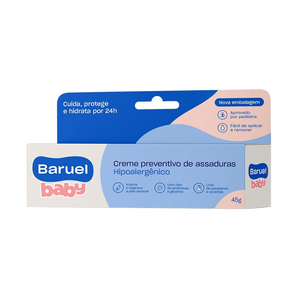 Creme Preventivo de Assaduras Baruel Baby 45g - Embalagem com 6 Unidades