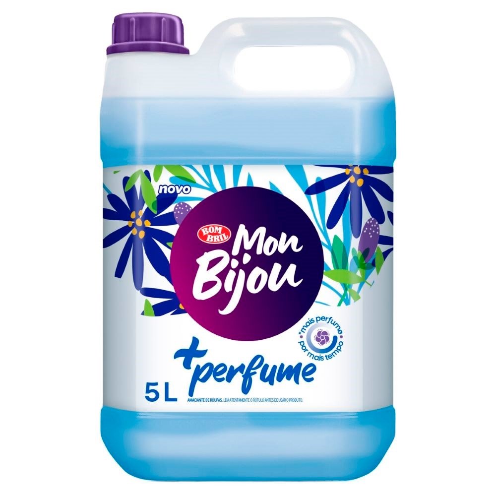 Amaciante Mon Bijou Azul + Perfume 5 Litros - Embalagem com 4 Unidades