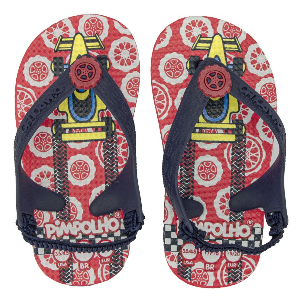 Kit Sandalia Praiana Baby 17-23 Vermelho Carro De Corrida Masculina Pimpolho Com 12 Pares - Numeração 17 A 23