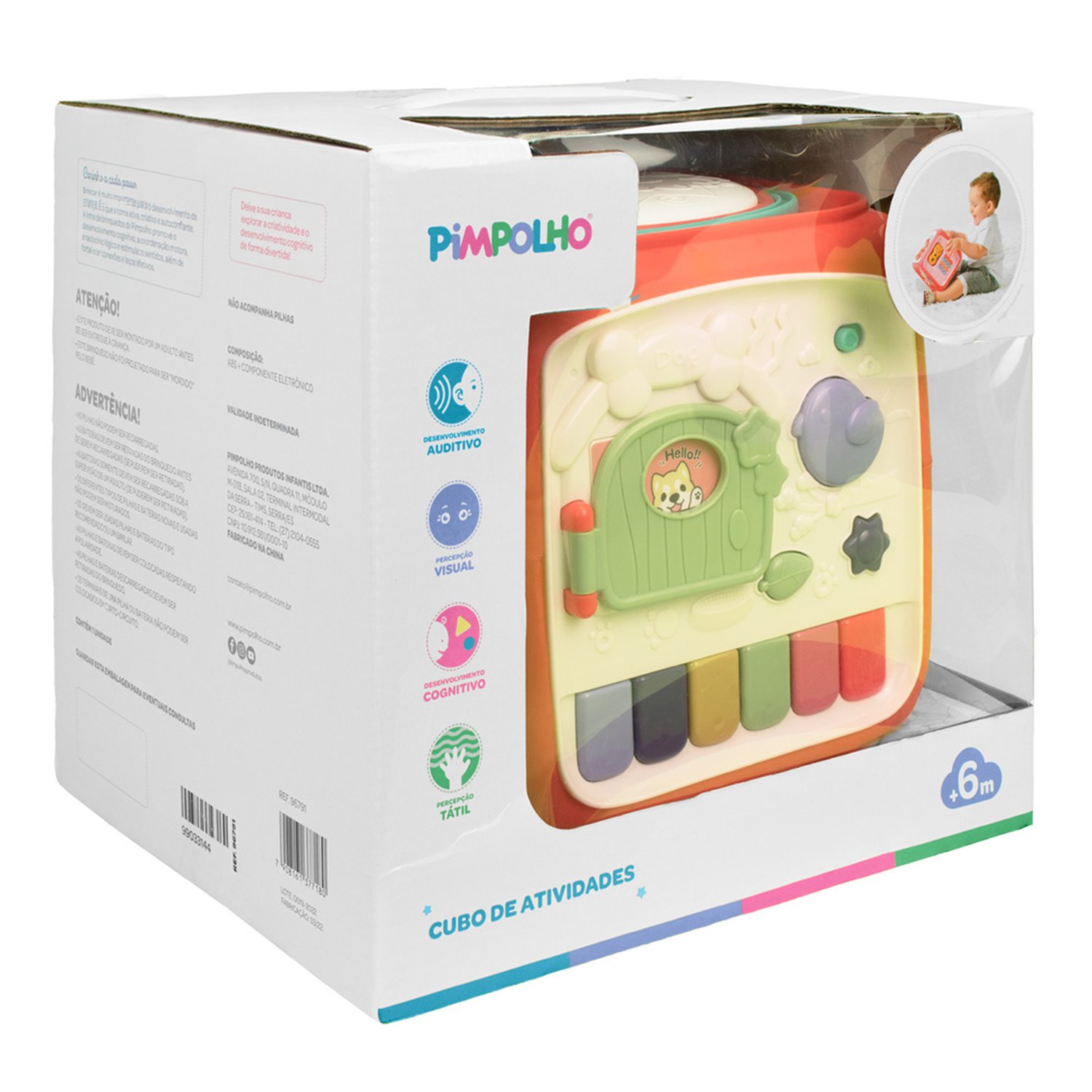 Kit Cubo Interativo Musical Unissex Pimpolho Caixa Com 1 Unidade