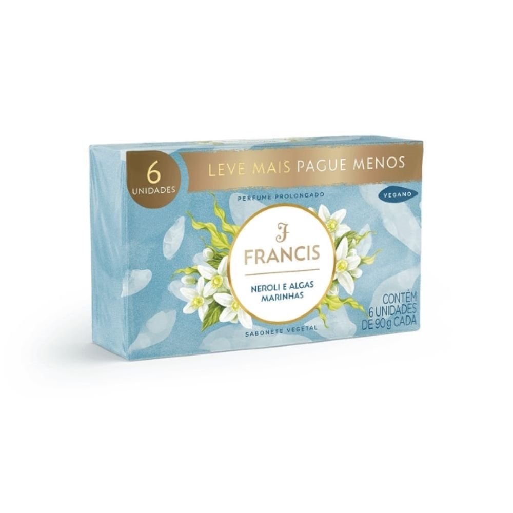 Sabonete Francis Luxo Neroli e Algas Marinhas 90g - Embalagem c/ 6 Unidades