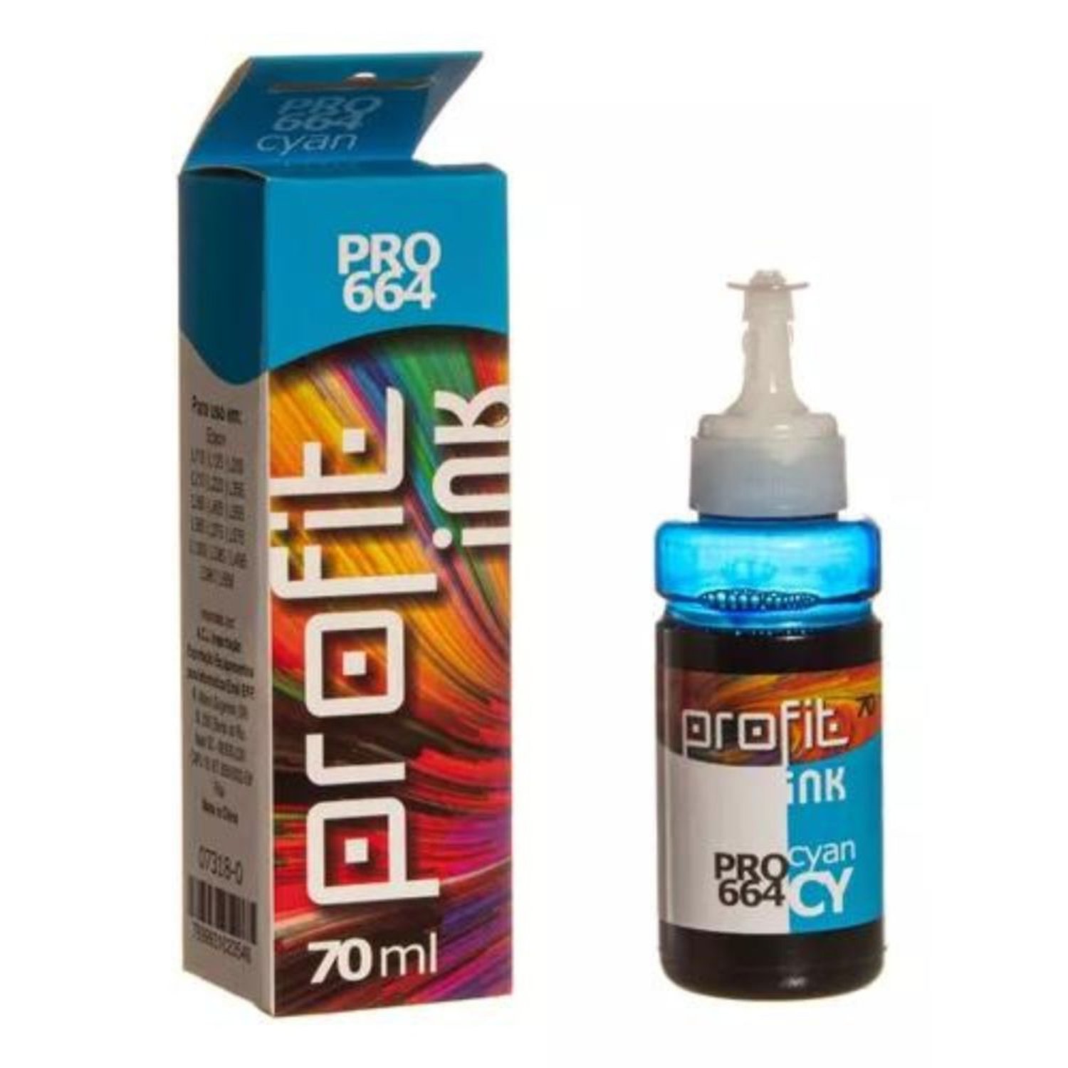 Refil de Tinta Compativel Epson 70ml t 664 Cy Azul
