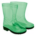 Kit Galocha Infantil Transparente Verde Masculina Pimpolho 6 Pares - Numeração 22 A 33