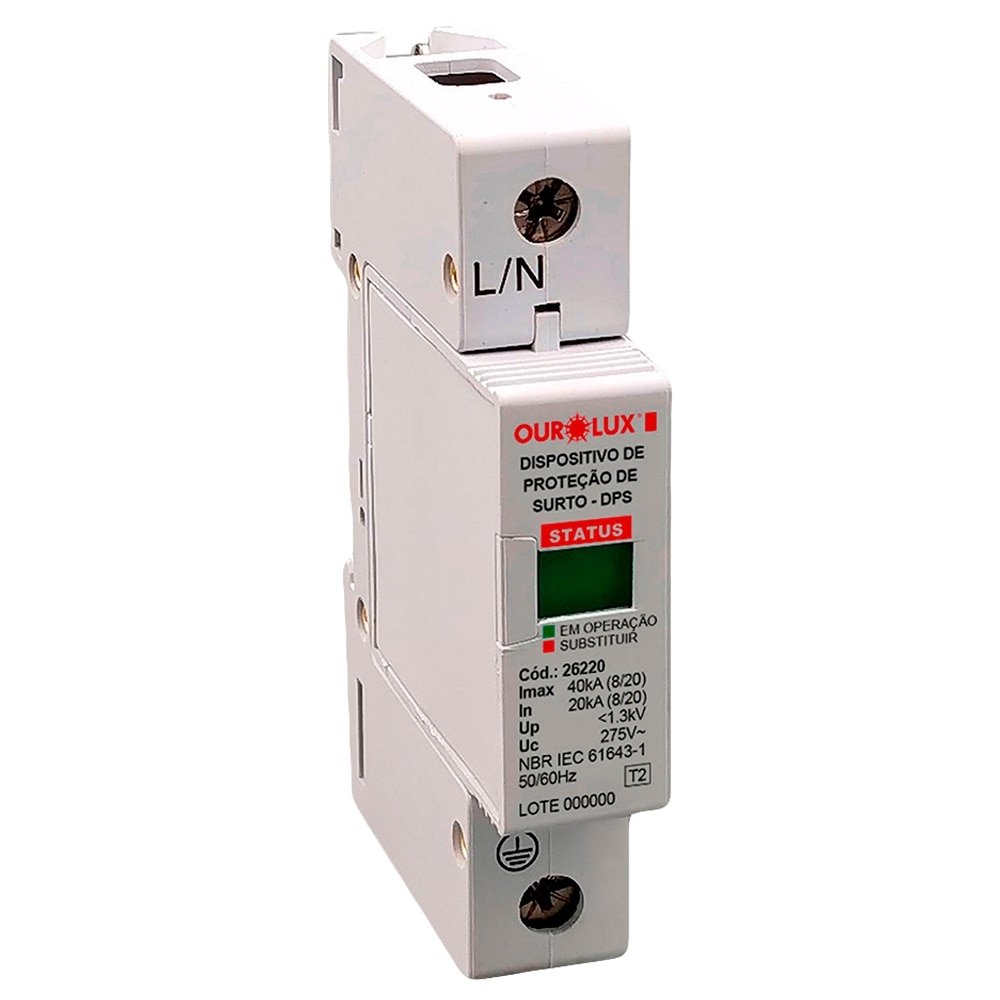 DPS Dispositivo Proteção Contra Surto Ourolux 1P 40KA