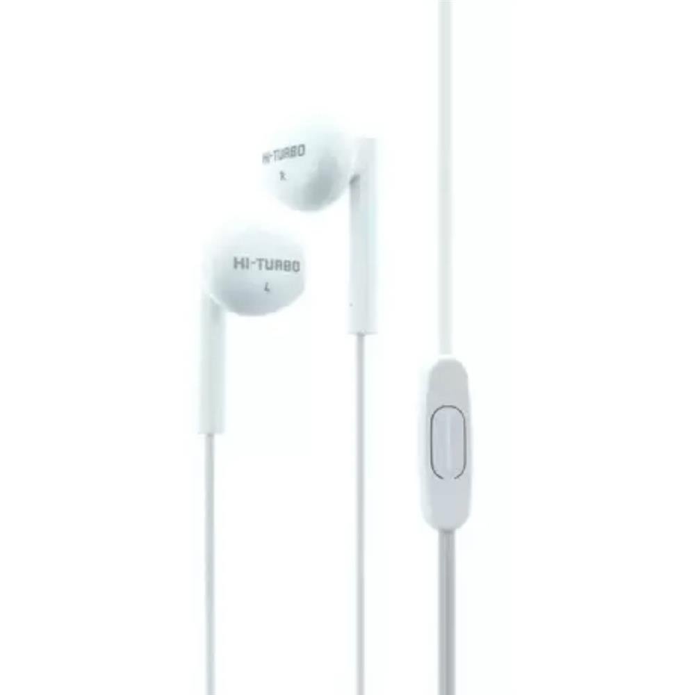 Fone de Ouvido com Microfone Auricular Com Fio P2 3,5mm Estéreo Hi-Turbo Branco