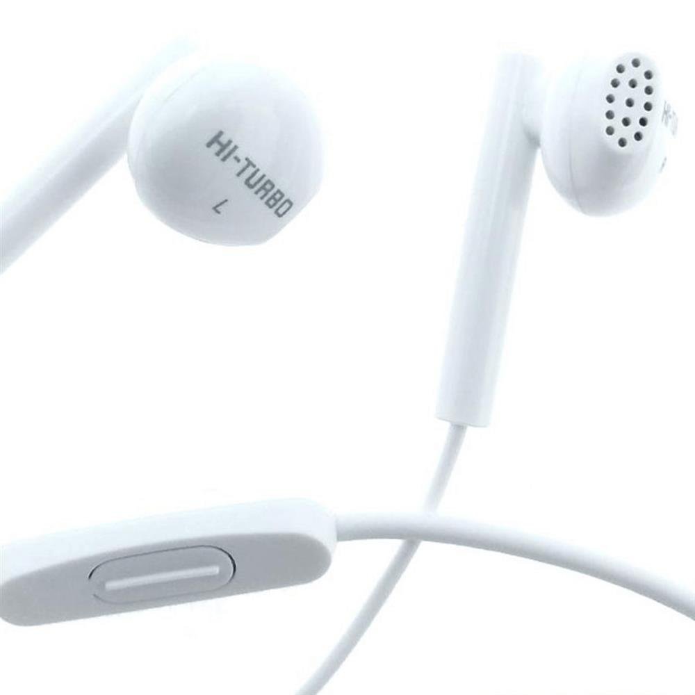 Fone de Ouvido com Microfone Auricular Com Fio P2 3,5mm Estéreo Hi-Turbo Branco