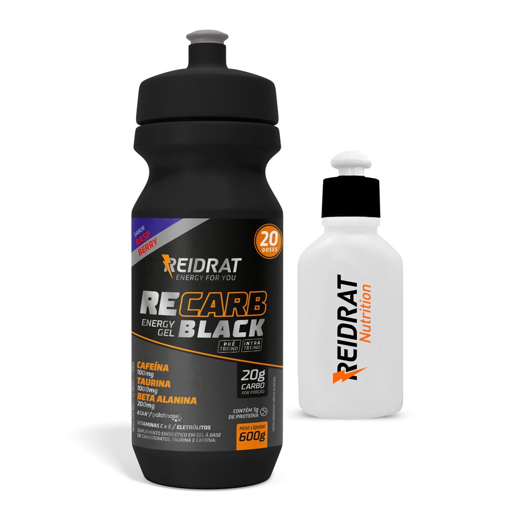 Recarb Energy Gel Black Squeeze 600g + Mini Squeeze 100 ml - Raspberry (FRAMBOESA)