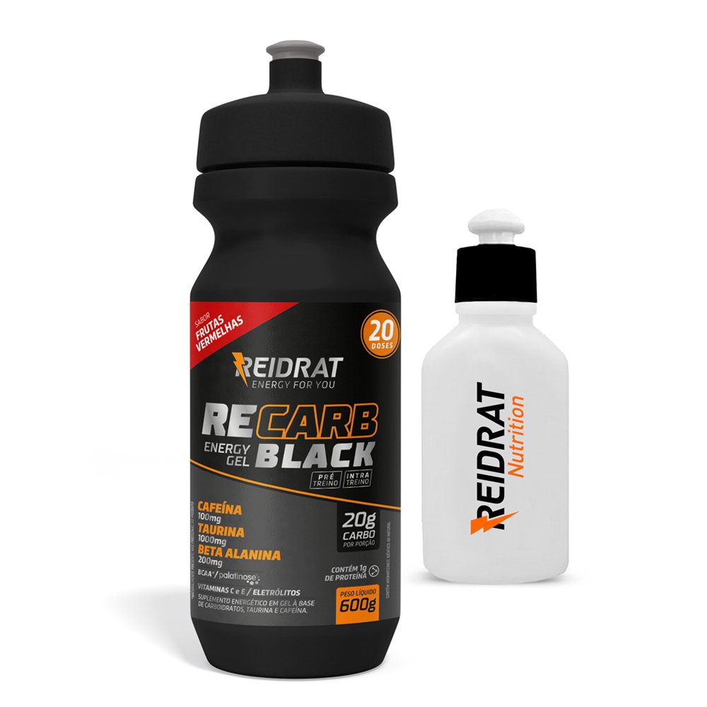 Recarb Energy Gel Black Squeeze 600g + Mini Squeeze 100 ml - Frutas Vermelhas