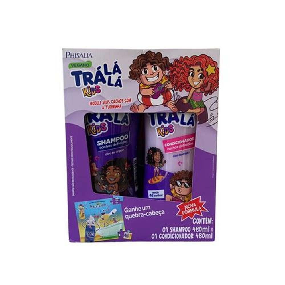 Kit Shampoo e Condicionador Tra La La Kids Cachos Definidos 480ml