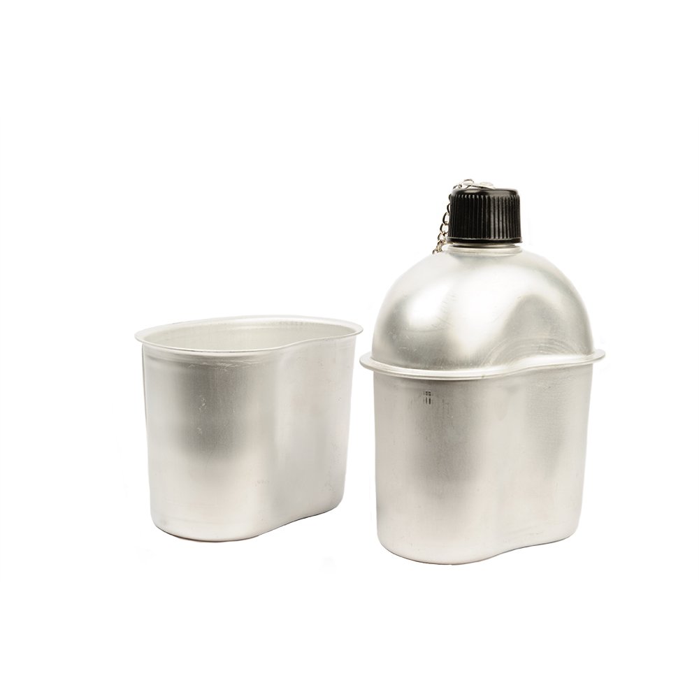 Cantil De Aluminio 900Ml Com Copo E Capa Verde Oliva - Echolife