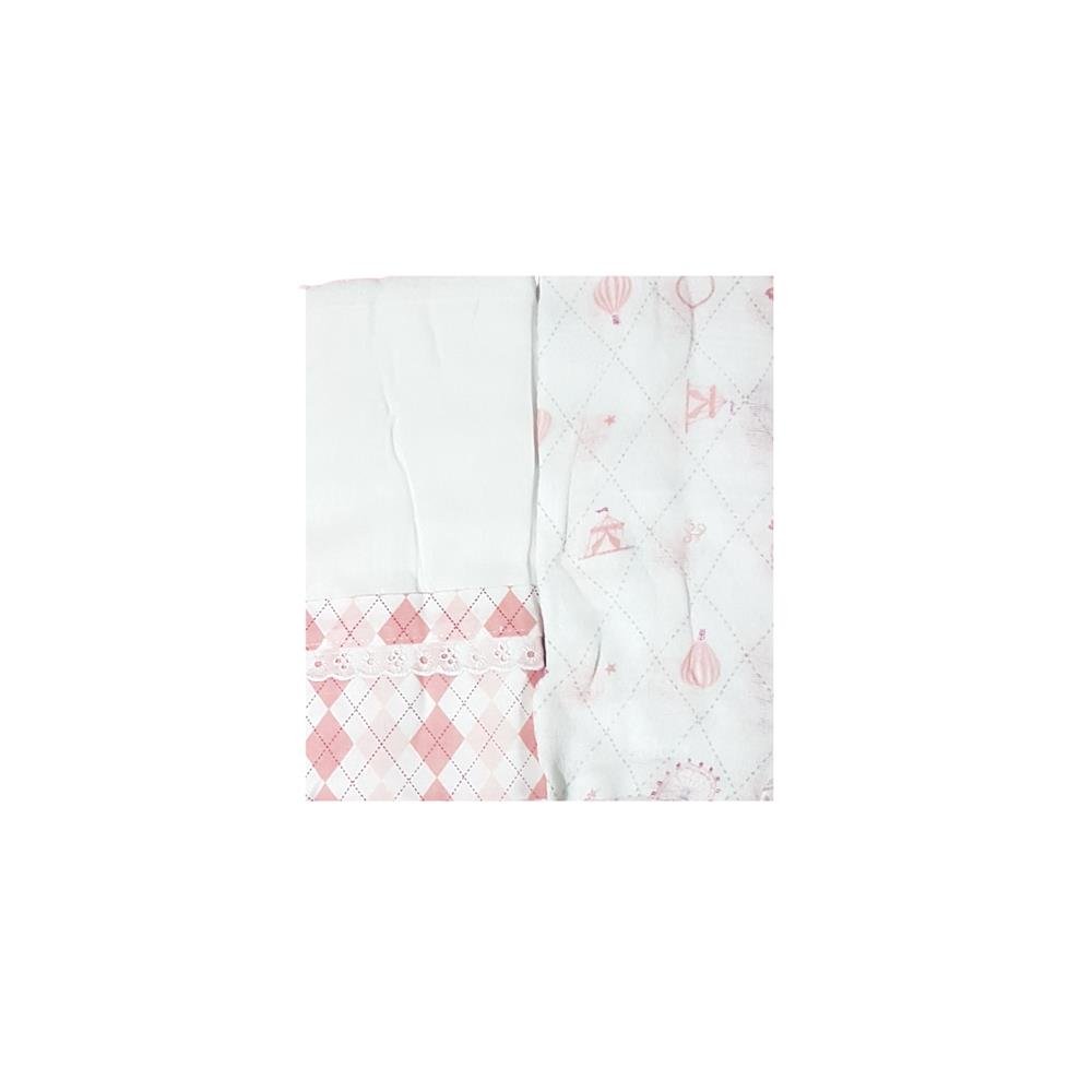 Toalha Fralda Circus Loupiot Com 2 Unidades 70cm X108cm Menina Minasrey