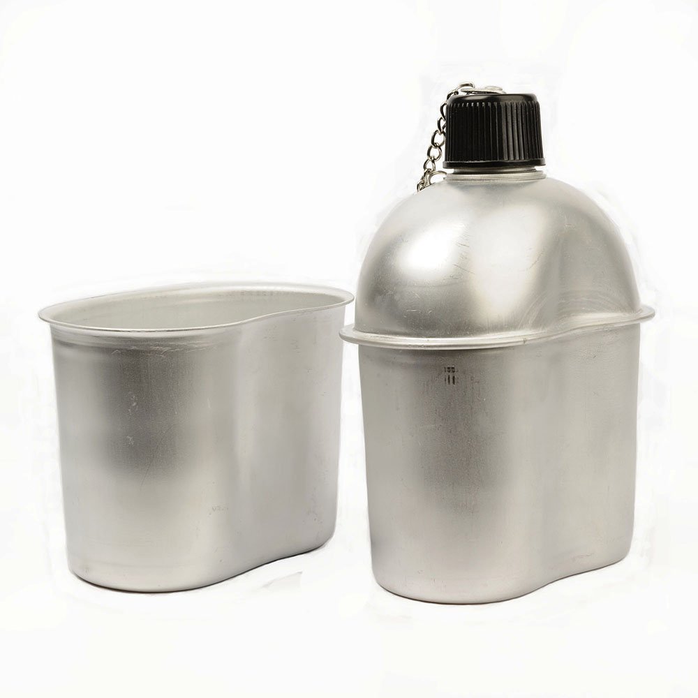 Cantil De Aluminio 900Ml Com Copo E Capa Preta - Echolife