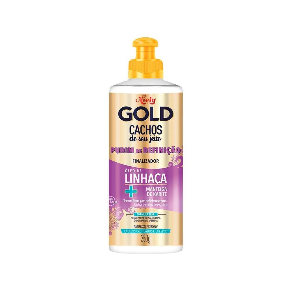 Creme para Pentear Niely Gold Cachos do Seu Jeito Pudim de Definição Finalizador 250g