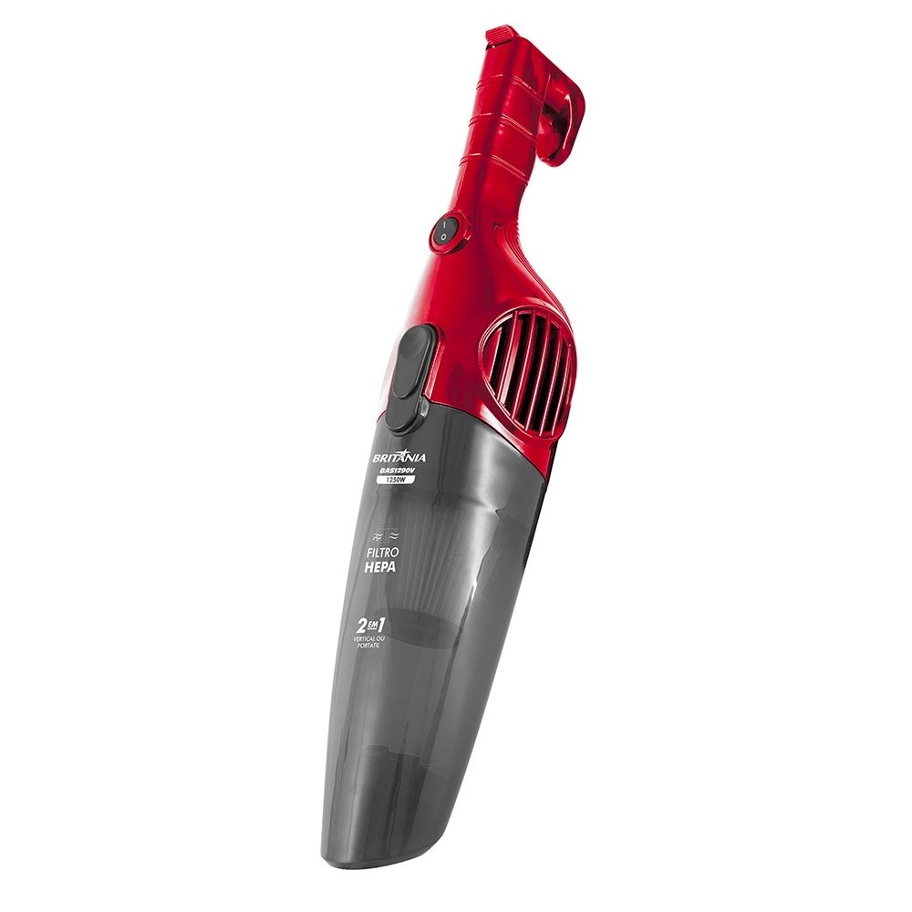 Aspirador de Pó Vertical Britânia BAS1290V - 1 Litro 1250W 2 Em 1 Vermelho 220V