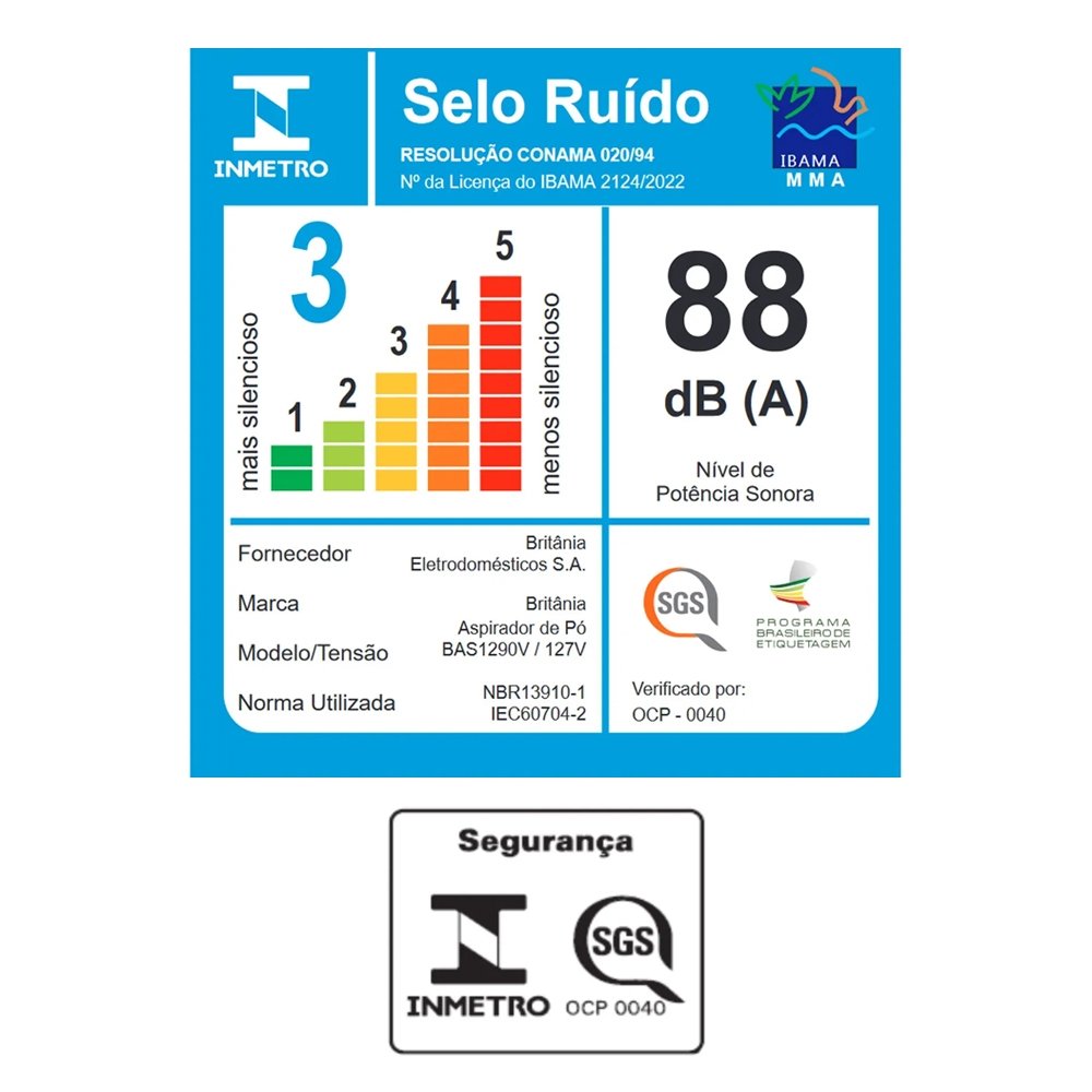 Aspirador de Pó Vertical Britânia BAS1290V - 1 Litro 1250W 2 Em 1 Vermelho 220V