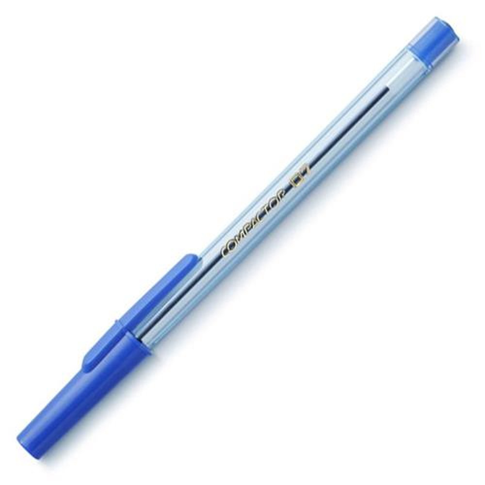 Caneta Esferográfica Compactor 0.7 Azul Escrita Fina Caixa com 50 unidades