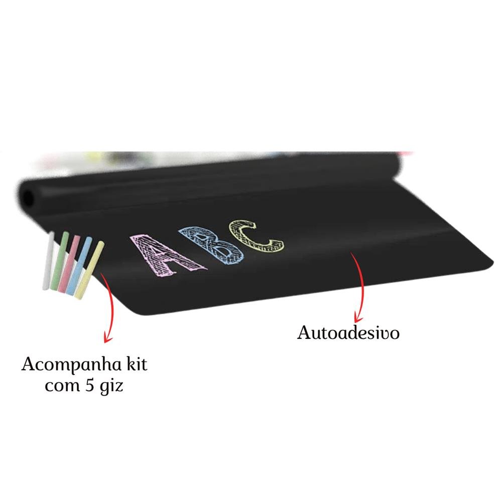 Papel De Parede Lousa Adesivo Contact Quadro Negro 2m + Giz